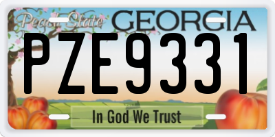 GA license plate PZE9331