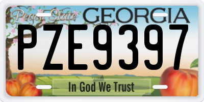 GA license plate PZE9397