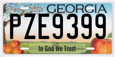 GA license plate PZE9399