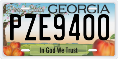 GA license plate PZE9400