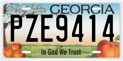 GA license plate PZE9414