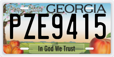 GA license plate PZE9415