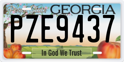 GA license plate PZE9437