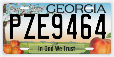 GA license plate PZE9464