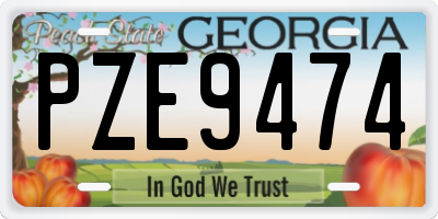 GA license plate PZE9474