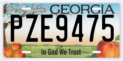 GA license plate PZE9475