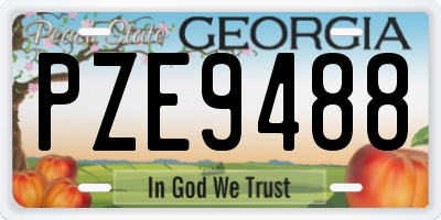 GA license plate PZE9488