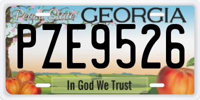 GA license plate PZE9526