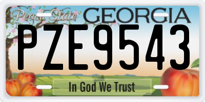 GA license plate PZE9543