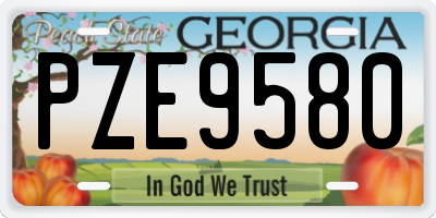 GA license plate PZE9580