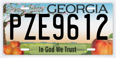 GA license plate PZE9612