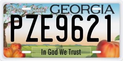 GA license plate PZE9621