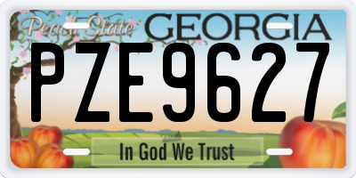 GA license plate PZE9627