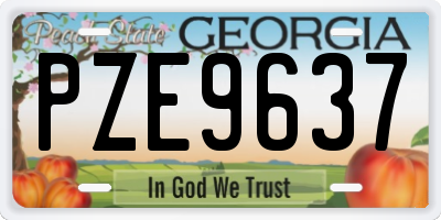 GA license plate PZE9637