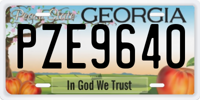 GA license plate PZE9640