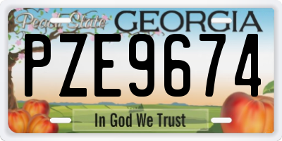 GA license plate PZE9674