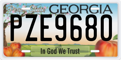 GA license plate PZE9680