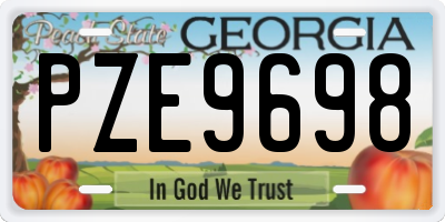 GA license plate PZE9698