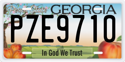 GA license plate PZE9710