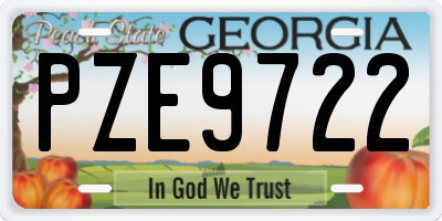GA license plate PZE9722