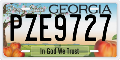 GA license plate PZE9727