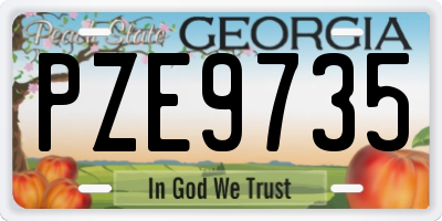 GA license plate PZE9735