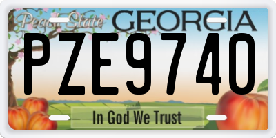 GA license plate PZE9740