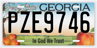 GA license plate PZE9746