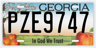 GA license plate PZE9747