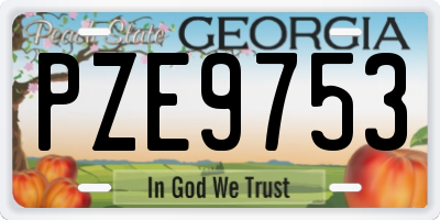 GA license plate PZE9753