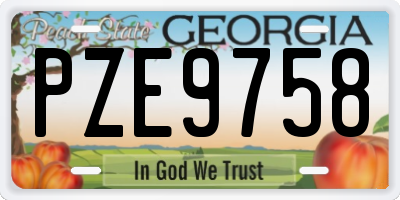 GA license plate PZE9758