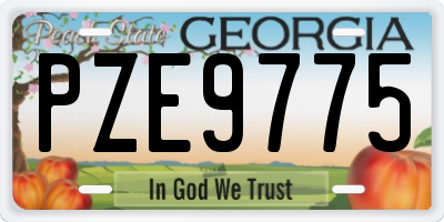 GA license plate PZE9775