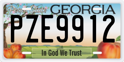 GA license plate PZE9912