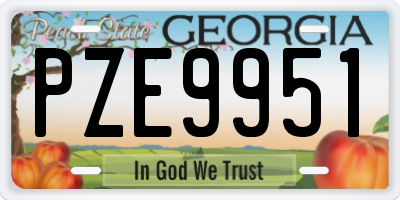 GA license plate PZE9951