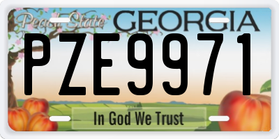 GA license plate PZE9971