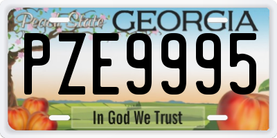 GA license plate PZE9995