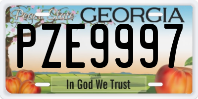 GA license plate PZE9997