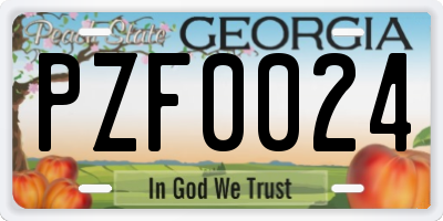 GA license plate PZF0024