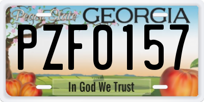 GA license plate PZF0157