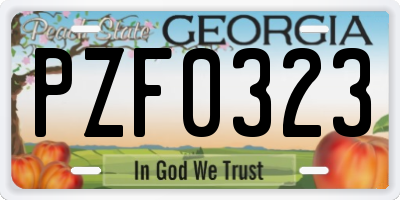 GA license plate PZF0323