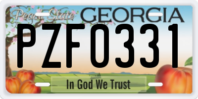 GA license plate PZF0331