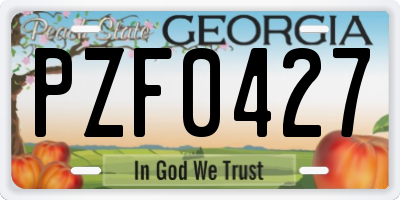 GA license plate PZF0427