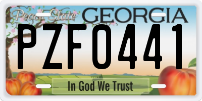 GA license plate PZF0441