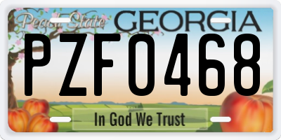 GA license plate PZF0468