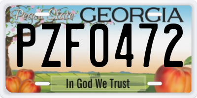 GA license plate PZF0472