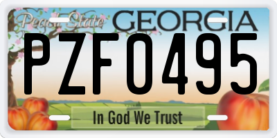 GA license plate PZF0495