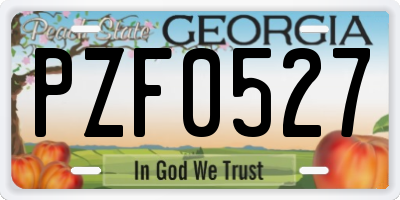 GA license plate PZF0527