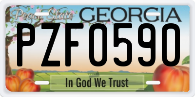 GA license plate PZF0590