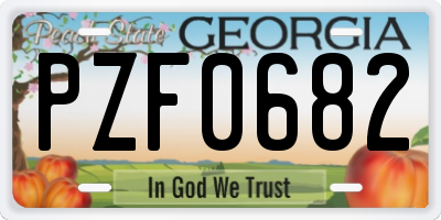 GA license plate PZF0682