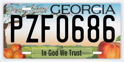 GA license plate PZF0686
